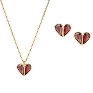 KATE SPADE • Rock Solid Heart Necklace Earrings Set